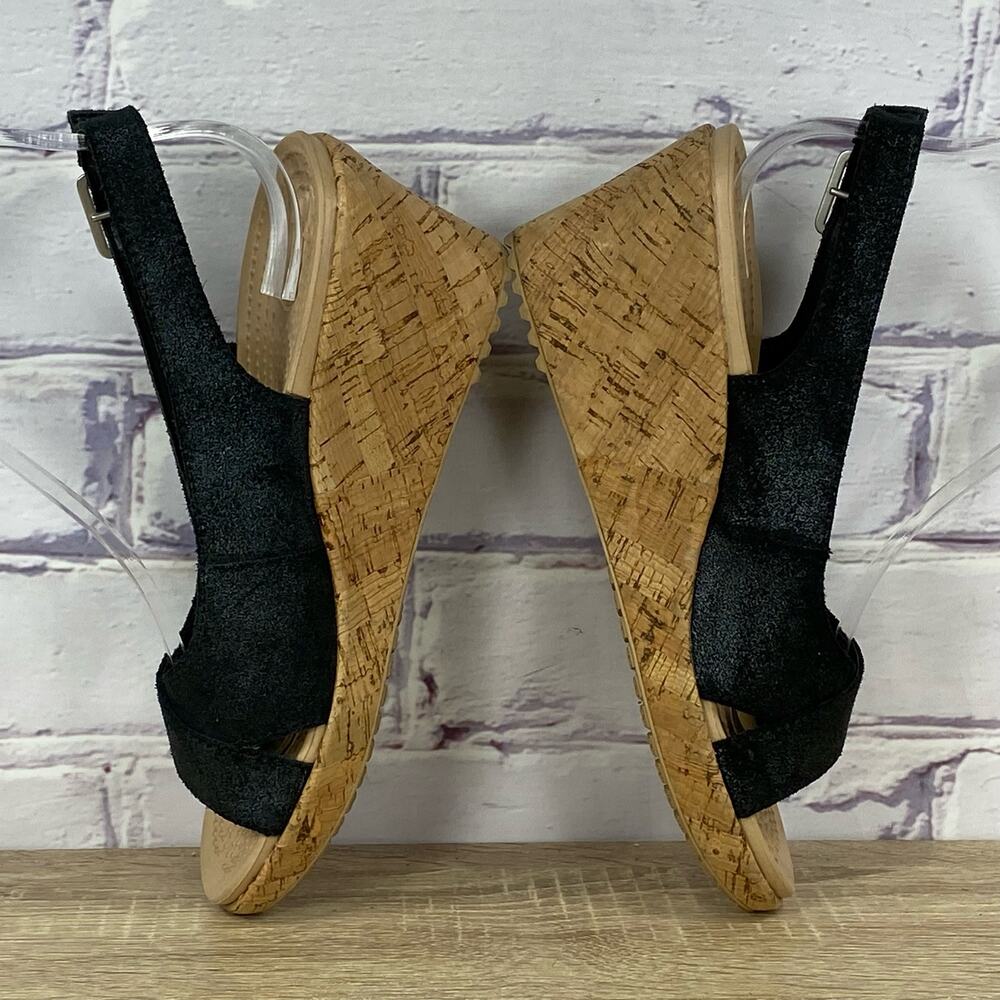 Black Wedge Sandals - Picture 5 of 9